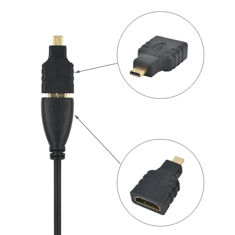 S-PC-0332_5.webp Micro HDMI Male to HDMI Female Adapter (Gold Plated)(Black) - Image 6
