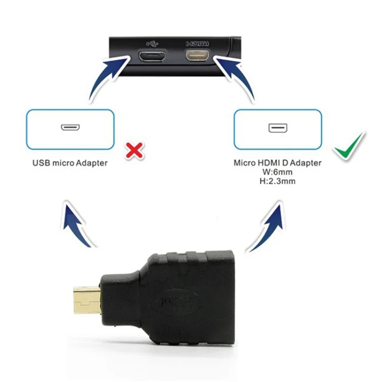 S-PC-0332_6.webp Micro HDMI Male to HDMI Female Adapter (Gold Plated)(Black) - Image 7