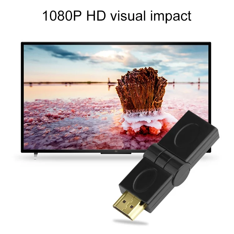 S-PC-0333_5.webp HDMI 19 Pin Male to HDMI 19Pin Female SWIVEL (180 Degree) Adaptor (Gold Plated)(Black) - Image 6