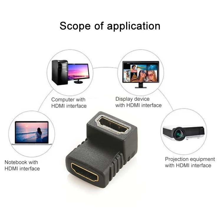 S-PC-0334_3.webp HDMI Angle Coupler (Female to Female) - 90 Degree (Gold Plated)(Black) - Image 4