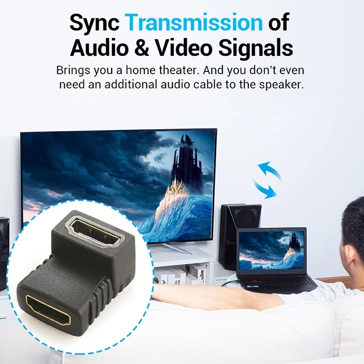 S-PC-0334_4.webp HDMI Angle Coupler (Female to Female) - 90 Degree (Gold Plated)(Black) - Image 5