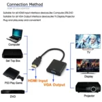 20cm HDMI 19 Pin Male to VGA Female Cable Adapter(Black) - Image 8
