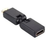 HDMI 19 Pin Male to Female 360 Degree SWIVEL Adaptor (Gold Plated)(Black) - Image 2