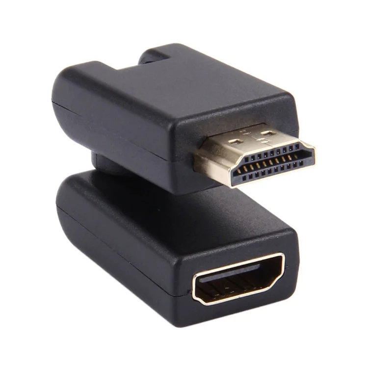 S-PC-0337_2.webp HDMI 19 Pin Male to Female 360 Degree SWIVEL Adaptor (Gold Plated)(Black) - Image 3