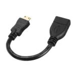 16cm Gold Plated Mini HDMI Male to HDMI 19 Pin Female Cable(Black) - Image 3