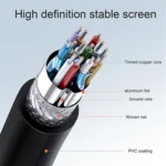 16cm Gold Plated Mini HDMI Male to HDMI 19 Pin Female Cable(Black) - Image 4