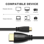 1.5m Gold Plated 3D 1080P Micro HDMI Male to HDMI Male cable for Mobile Phone, Cameras, GoPro - Image 7