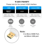 1m Gold Plated Micro HDMI Male to HDMI Male Cable, 1.4 Version(White) - Image 4