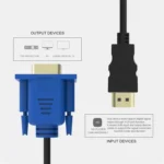 1.8m HDMI Male to VGA Male 15PIN Video Cable(Black) - Image 5