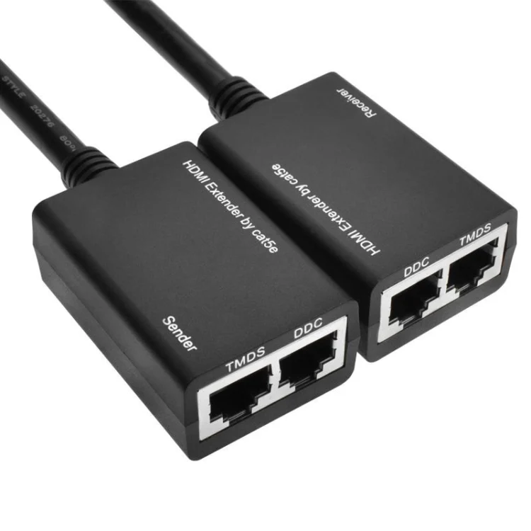 S-PC-0362_2.webp HDMI Extender by Cat5e / 6 LAN Cable 30M / 1080P(Black) - Image 3
