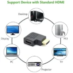 Gold Plated HDMI 19 Pin Male to HDMI 19 Pin Female Adaptor with 90 Degree Angle(Black) - Image 6