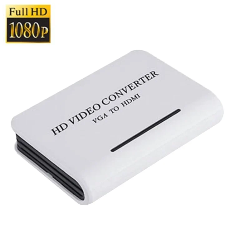 1080P Audio VGA to HDMI HD HDTV Video Converter(White)