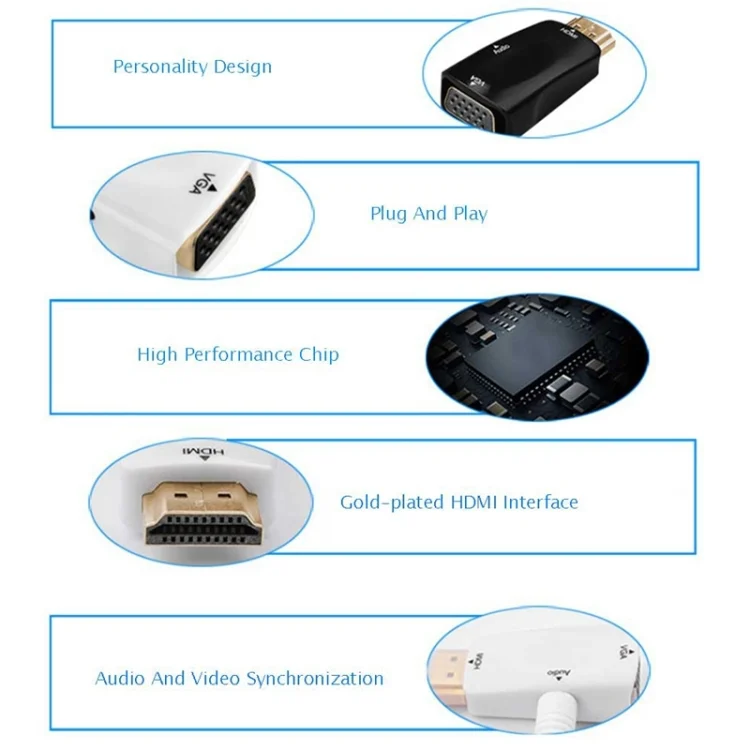 S-PC-0389_B2.webp Full HD 1080P HDMI to VGA and Audio Adapter for HDTV / Monitor / Projector(Black) - Image 3