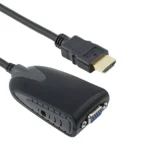 HDMI Male to VGA Female Adapter With Audio Cable(Black) - Image 2