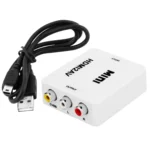 VK-126 MINI HDMI to CVBS/L+R Audio Converter Adapter (Scaler)(White) - Image 4