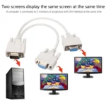 VGA SVGA HDB15 Male to 2 Female Splitter Cable - Image 5