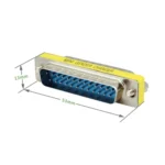 DB25 25 Pin Male to Male Mini Gender Changer Adapter - Image 3
