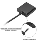 22cm Full HD 1080P Micro HDMI Male to VGA Female Video Adapter Cable with Audio Cable(Black) - Image 3
