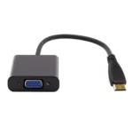 22cm Full HD 1080P Mini HDMI Male to VGA Female Video Adapter Cable with Audio Cable(Black) - Image 2