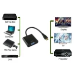 22cm Full HD 1080P Mini HDMI Male to VGA Female Video Adapter Cable with Audio Cable(Black) - Image 4
