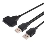 USB 2.0 to 7+15 Pin 22Pin SATA Data Cable Converter Adapter with Box Case for 2.5 / 3.5 Inch Hard Disk Drive HDD(Black) - Image 4