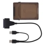 USB 2.0 to 7+15 Pin 22Pin SATA Data Cable Converter Adapter with Box Case for 2.5 / 3.5 Inch Hard Disk Drive HDD(Black) - Image 6