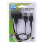 USB 2.0 to 7+15 Pin 22Pin SATA Data Cable Converter Adapter with Box Case for 2.5 / 3.5 Inch Hard Disk Drive HDD(Black) - Image 7