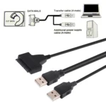USB 2.0 to 7+15 Pin 22Pin SATA Data Cable Converter Adapter with Box Case for 2.5 / 3.5 Inch Hard Disk Drive HDD(Black) - Image 8