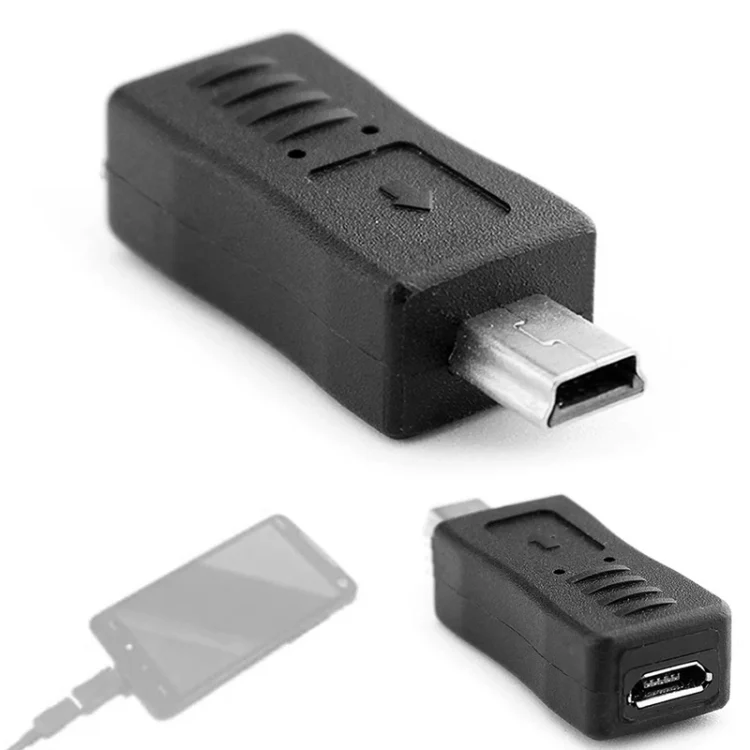 S-PC-0648_5.webp USB 2.0 Mini USB to Micro USB Female Adapter(Black) - Image 6