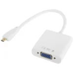 22cm Full HD 1080P Micro HDMI Male to VGA Female Video Adapter Cable with Audio Cable(White) - Image 3
