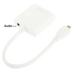 22cm Full HD 1080P Micro HDMI Male to VGA Female Video Adapter Cable with Audio Cable(White) - Image 4