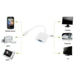 22cm Full HD 1080P Micro HDMI Male to VGA Female Video Adapter Cable with Audio Cable(White) - Image 5