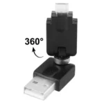USB 2.0 AM to Micro USB 360 Degree Swivel Adapter for Galaxy S IV / i9500 / S III / i9300 /Note II / N7100 / i9220 / i9100 / i9082 / Nokia / LG / BlackBerry / HTC One X /Amazon Kindle / Sony Xperia etc(Black) - Image 2
