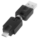 USB 2.0 AM to Micro USB 360 Degree Swivel Adapter for Galaxy S IV / i9500 / S III / i9300 /Note II / N7100 / i9220 / i9100 / i9082 / Nokia / LG / BlackBerry / HTC One X /Amazon Kindle / Sony Xperia etc(Black) - Image 3