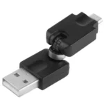 USB 2.0 AM to Micro USB 360 Degree Swivel Adapter for Galaxy S IV / i9500 / S III / i9300 /Note II / N7100 / i9220 / i9100 / i9082 / Nokia / LG / BlackBerry / HTC One X /Amazon Kindle / Sony Xperia etc(Black) - Image 4