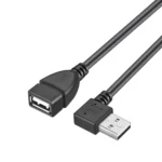 90 Degree USB 2.0 AM to AF Adapter Cable, Length: 25cm - Image 2
