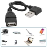 90 Degree USB 2.0 AM to AF Adapter Cable, Length: 25cm - Image 3