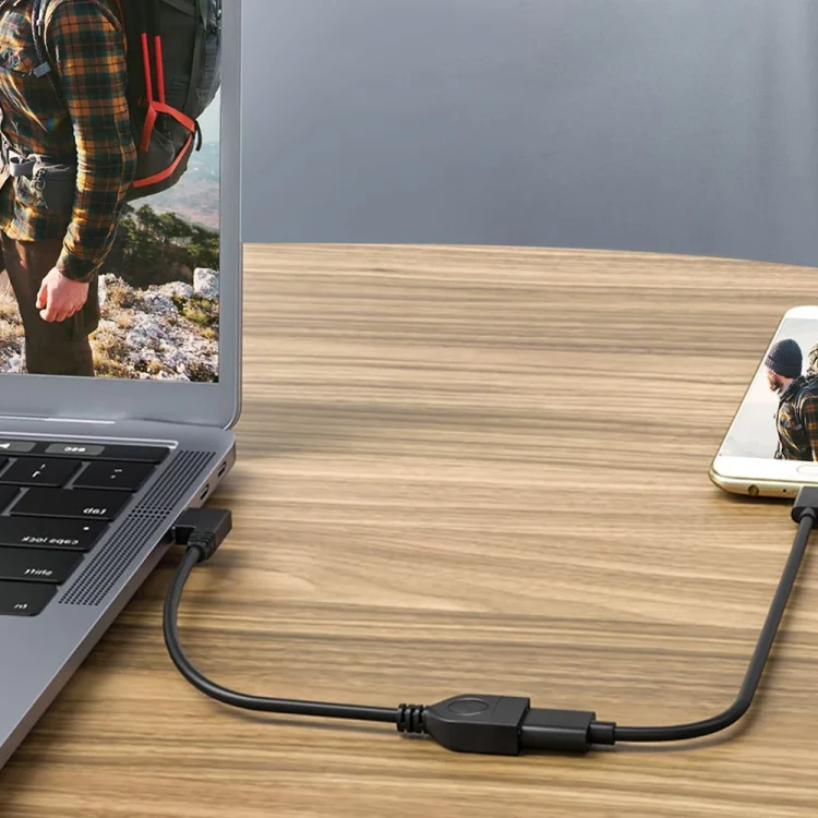 S-PC-0680_5.webp 90 Degree USB 2.0 AM to AF Adapter Cable, Length: 25cm - Image 6