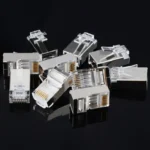 High Quality RJ45 Shielded Plug Cat5 8P8C Lan Connector Network (100 pcs in one packaging , the price is for 100 pcs)(Silver) - Image 2