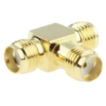 Gold Plated SMA Female to 2 SMA Female Adapter(Gold) - Image 2