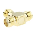 Gold Plated SMA Female to 2 SMA Female Adapter(Gold) - Image 3