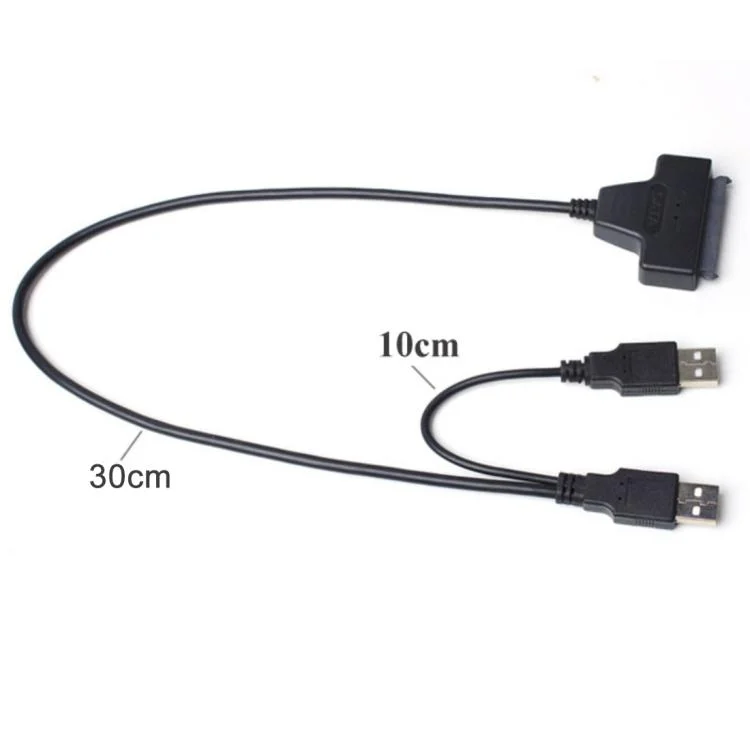 S-PC-0849_2.webp Double USB 2.0 to SATA Hard Drive Adapter Cable for 2.5 inch SATA HDD / SSD - Image 3