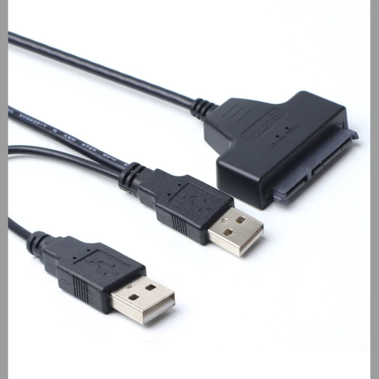 S-PC-0849_4.webp Double USB 2.0 to SATA Hard Drive Adapter Cable for 2.5 inch SATA HDD / SSD - Image 5