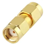 Gold Plated RP-SMA Male to RP-SMA Male Adapter - Image 2