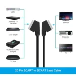 20 Pin SCART to SCART Lead Cable for DVD/HDTV/AV/TV, Cable Length: 1.5m - Image 3