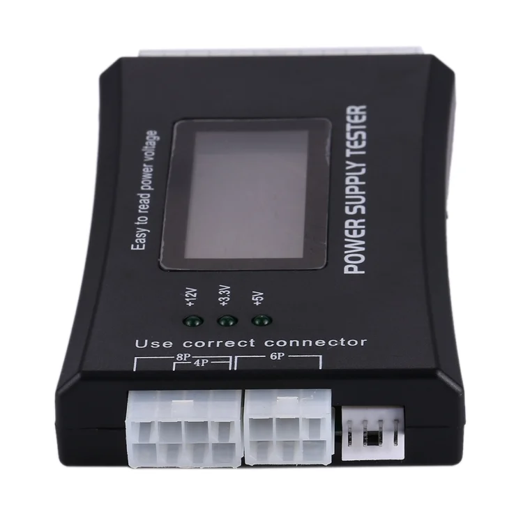 S-PC-0922_2.webp Digital LCD Display PC Computer 20/24 Pin Power Supply Tester Checker Power Measuring Diagnostic Tester Tool(Black) - Image 3