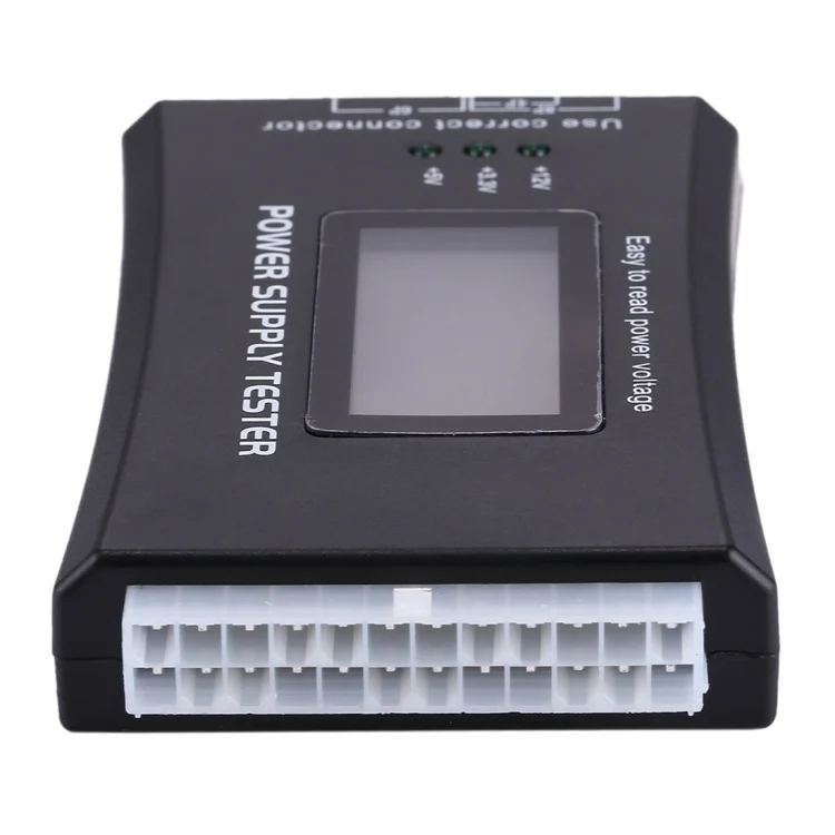 S-PC-0922_3.webp Digital LCD Display PC Computer 20/24 Pin Power Supply Tester Checker Power Measuring Diagnostic Tester Tool(Black) - Image 4