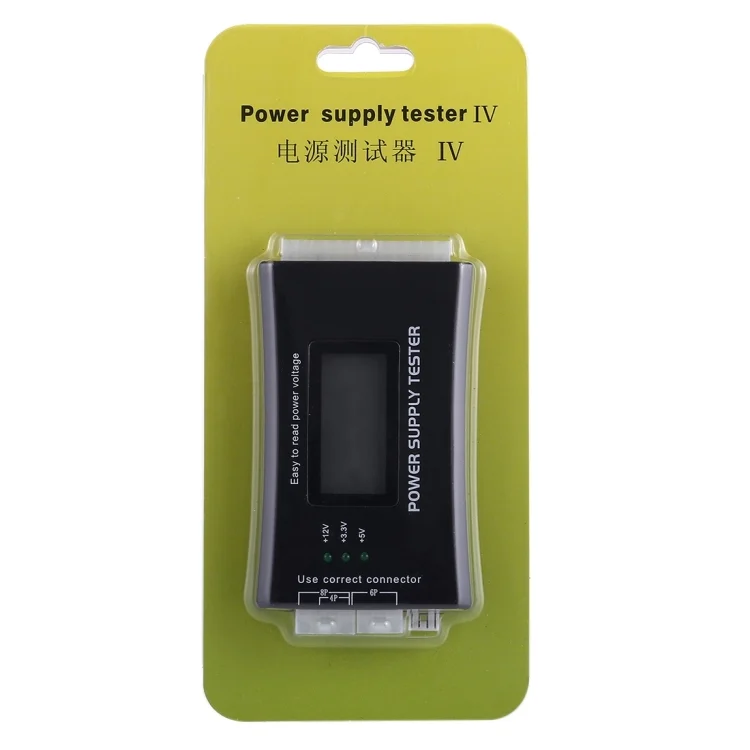 S-PC-0922_5.webp Digital LCD Display PC Computer 20/24 Pin Power Supply Tester Checker Power Measuring Diagnostic Tester Tool(Black) - Image 6