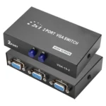 2 Port VGA Switch Box, 2 In 1 Out For LCD PC TV Monitor - HD15 (FJ-15-2C)(Black)