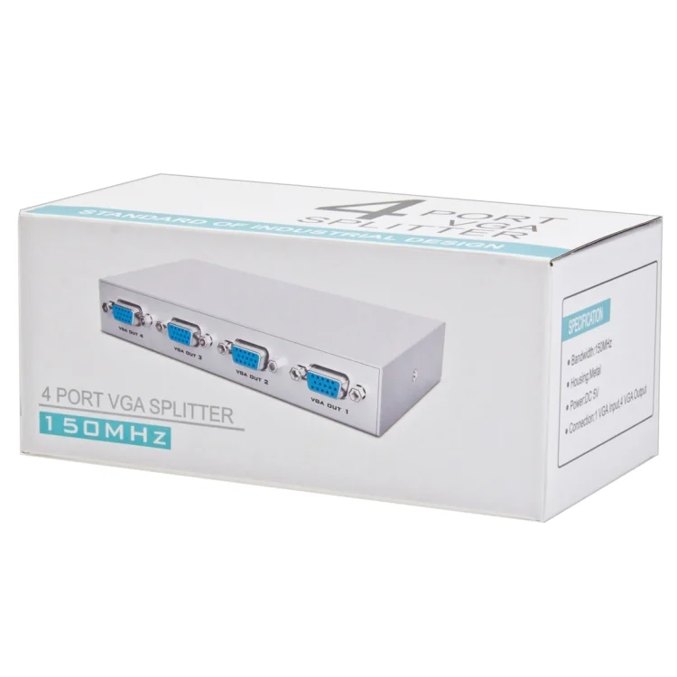 S-PC-0941_4.webp 4 Port 150MHz VGA Splitter (1 VGA Input, 4 VGA Output) - Image 5